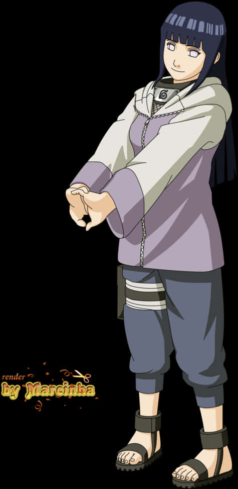 Hinata Hyuga Anime Character PNG
