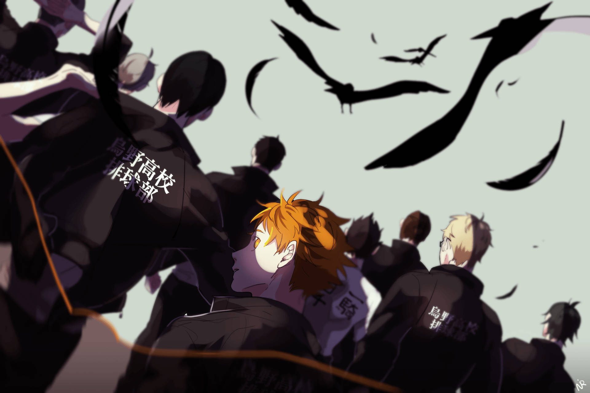 "The brave Hinata Shouyou pushes through any obstacle with a determined spirit" Wallpaper
