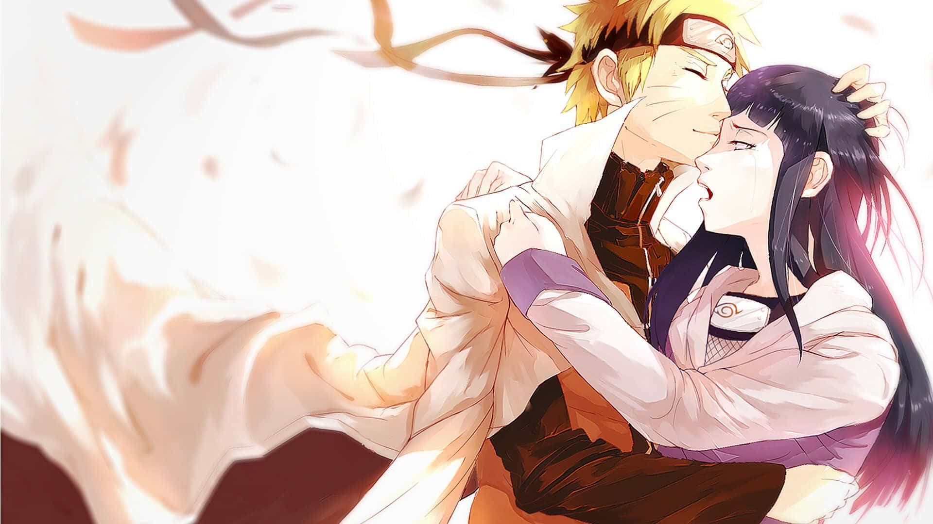 Hinatauzumaki Abrazando A Naruto. Fondo de pantalla