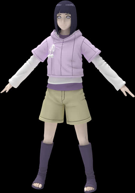 Hinata3 D Model Pose PNG