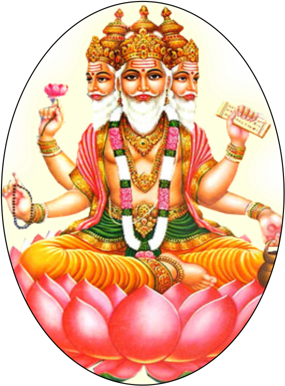 Hindu God Brahma Four Faces PNG