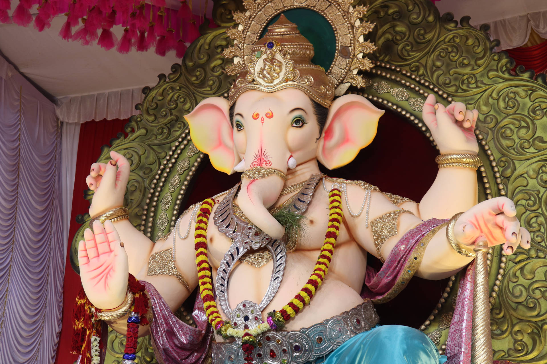 Esculturadel Dios Hindú Ganesh Fondo de pantalla