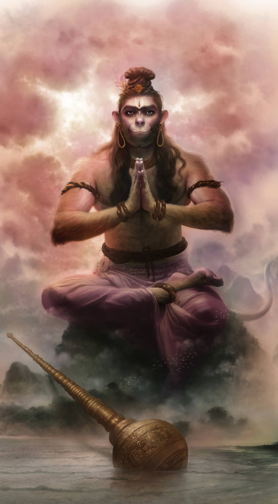 Hindu God Hanuman Meditating Position