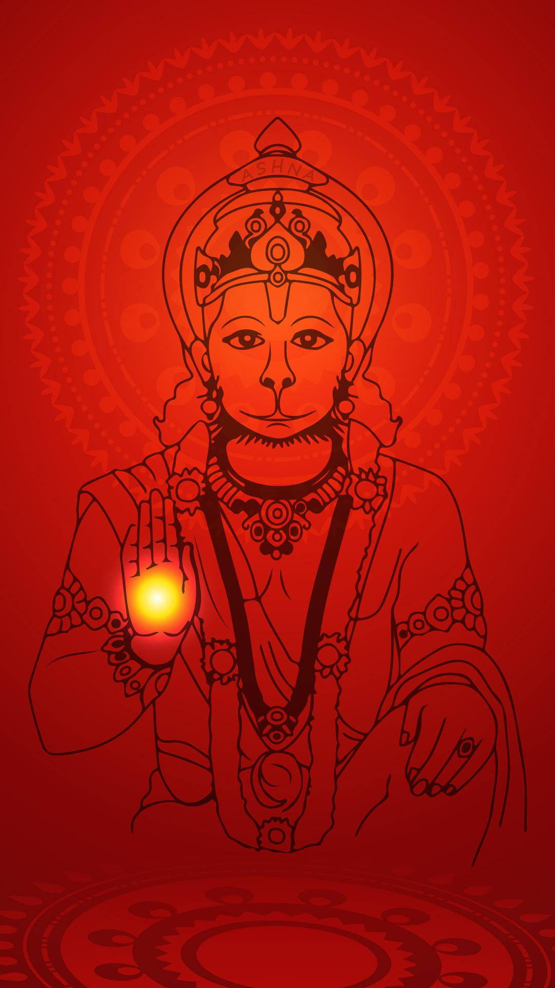Hindu God Hanuman Red Aesthetic