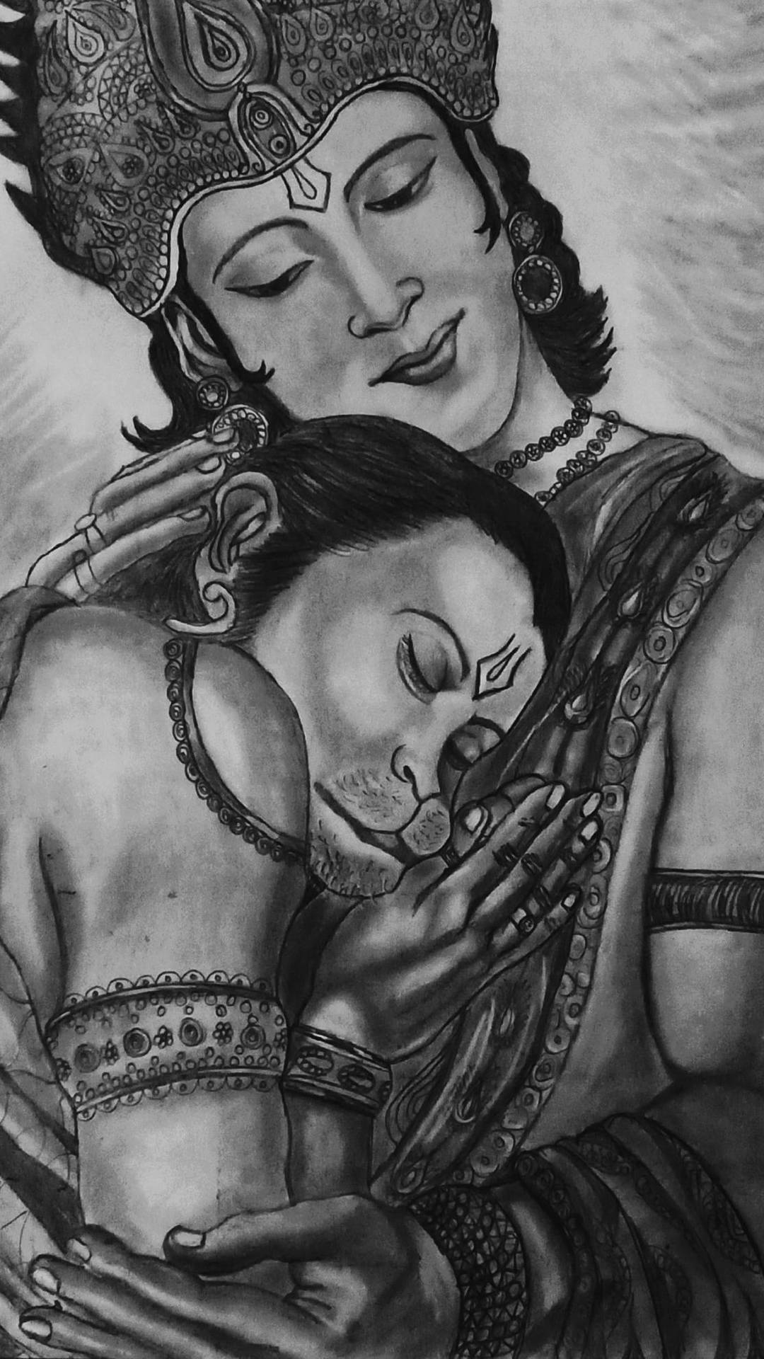 Hindu God Hanuman With Lord Rama