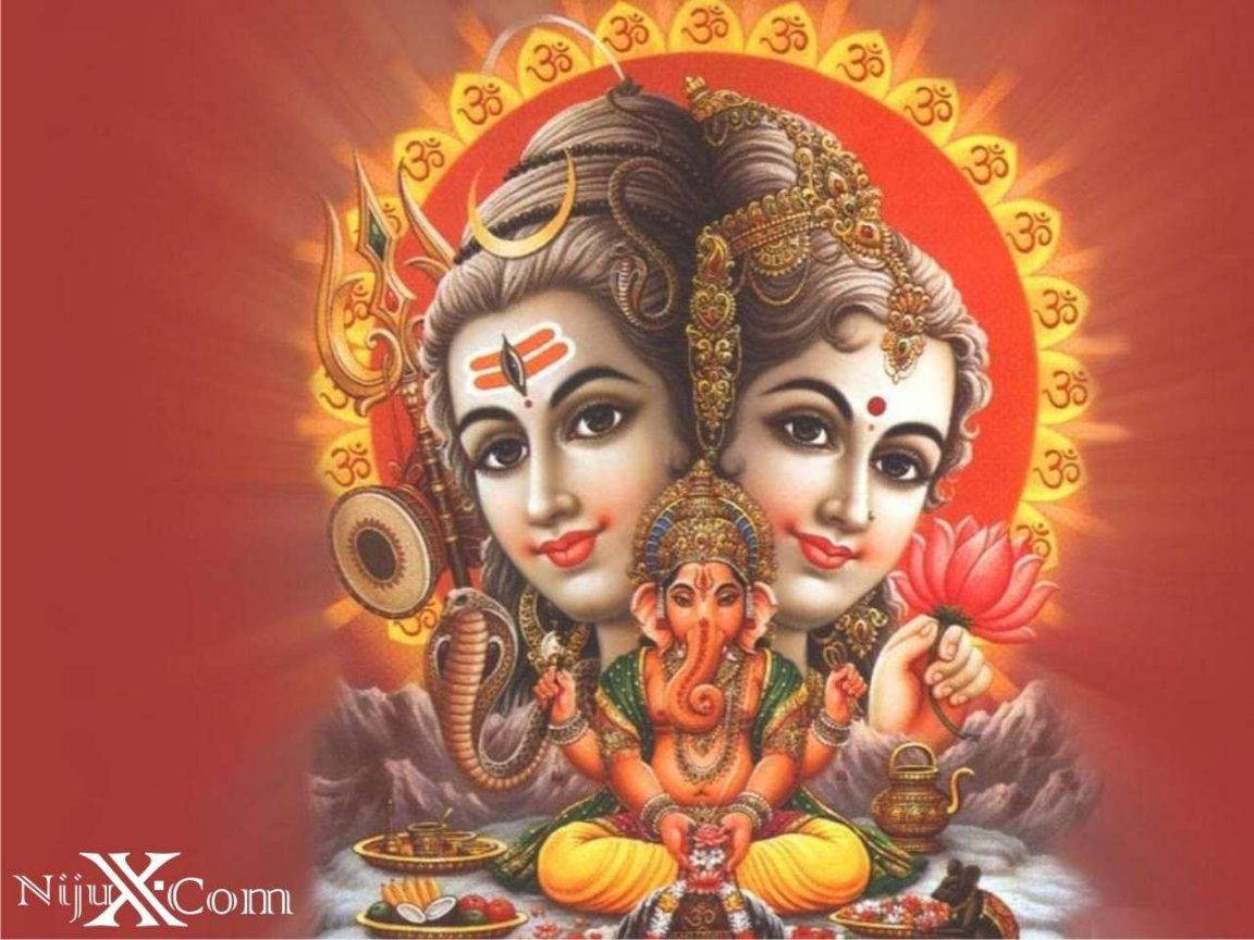 Hindu God Holy Family Wallpaper
