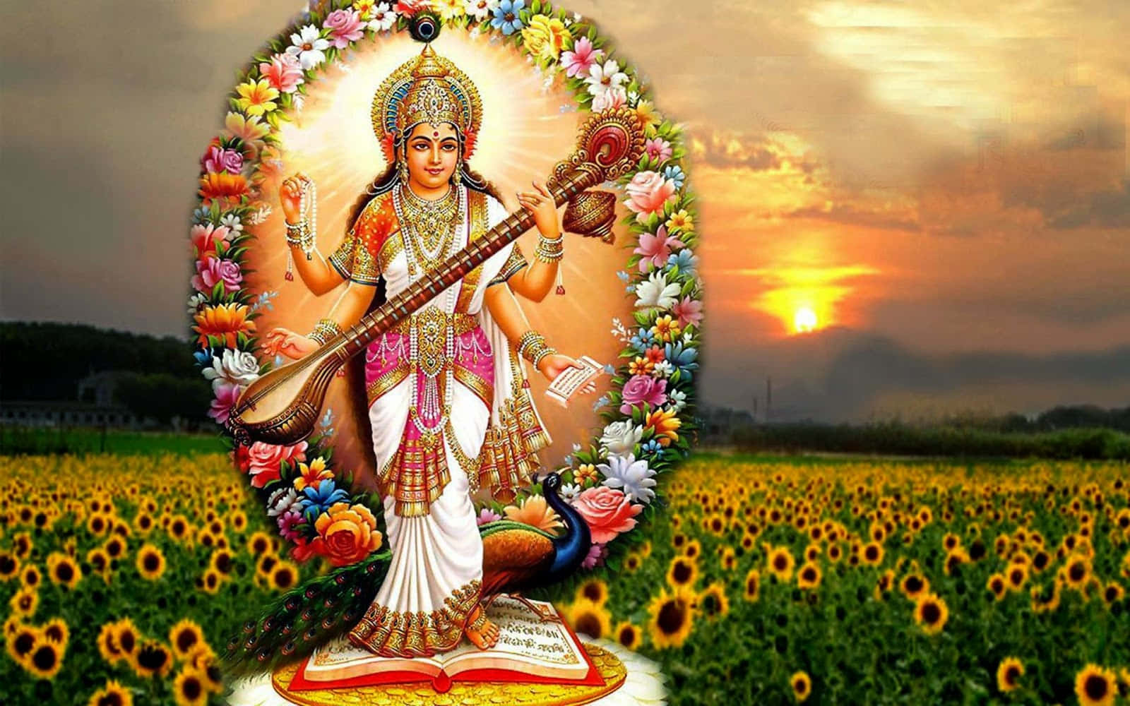 Imagende La Diosa Hindú Saraswati.