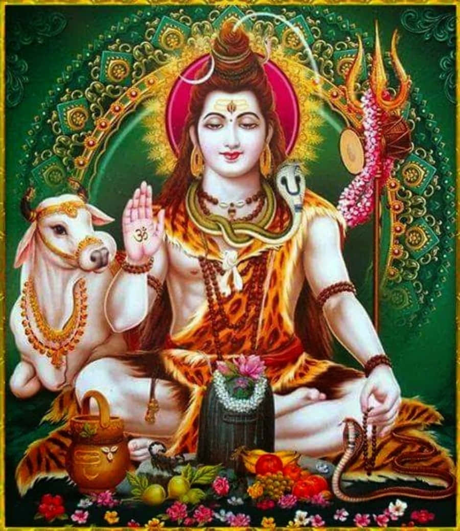 Bildpå Erbjudanden Till Hinduiska Guden Shiva