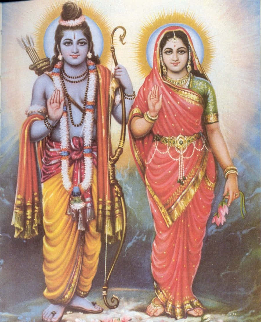 Hinduiskagudarna Sita Och Rama Bild.