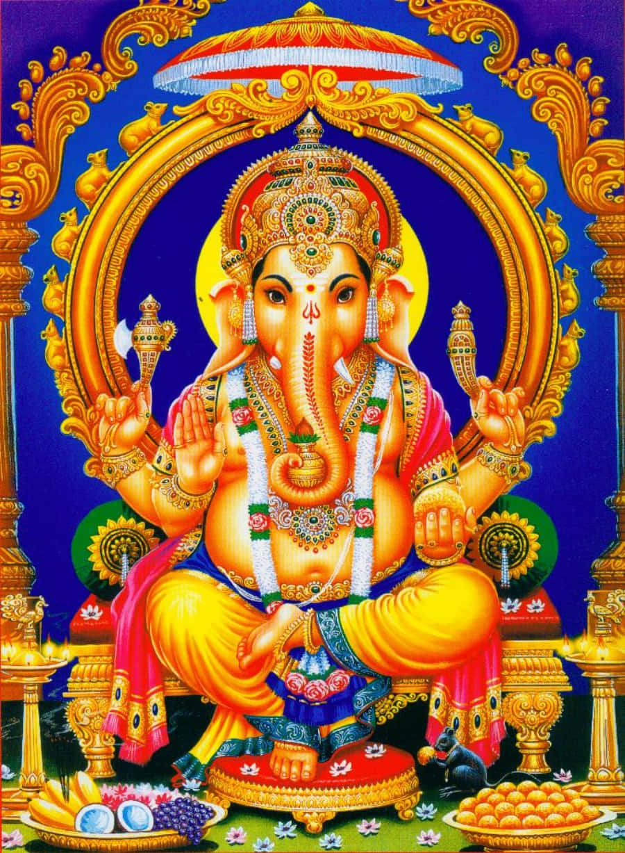 Immaginedel Dio Induista Ganesh, Raffigurato Come Un Elefante