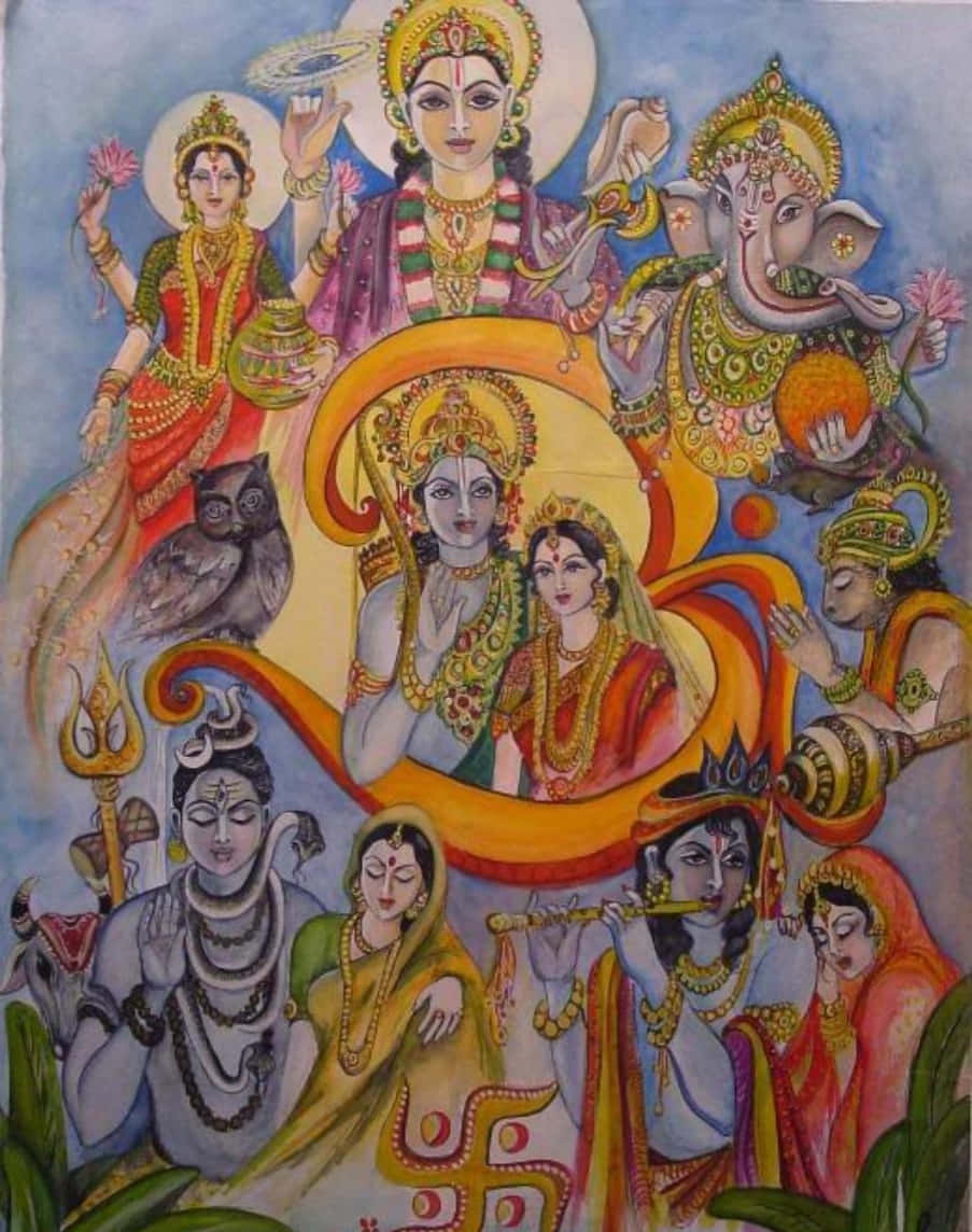 Hinduiskagudar Och Gudinnor Bild