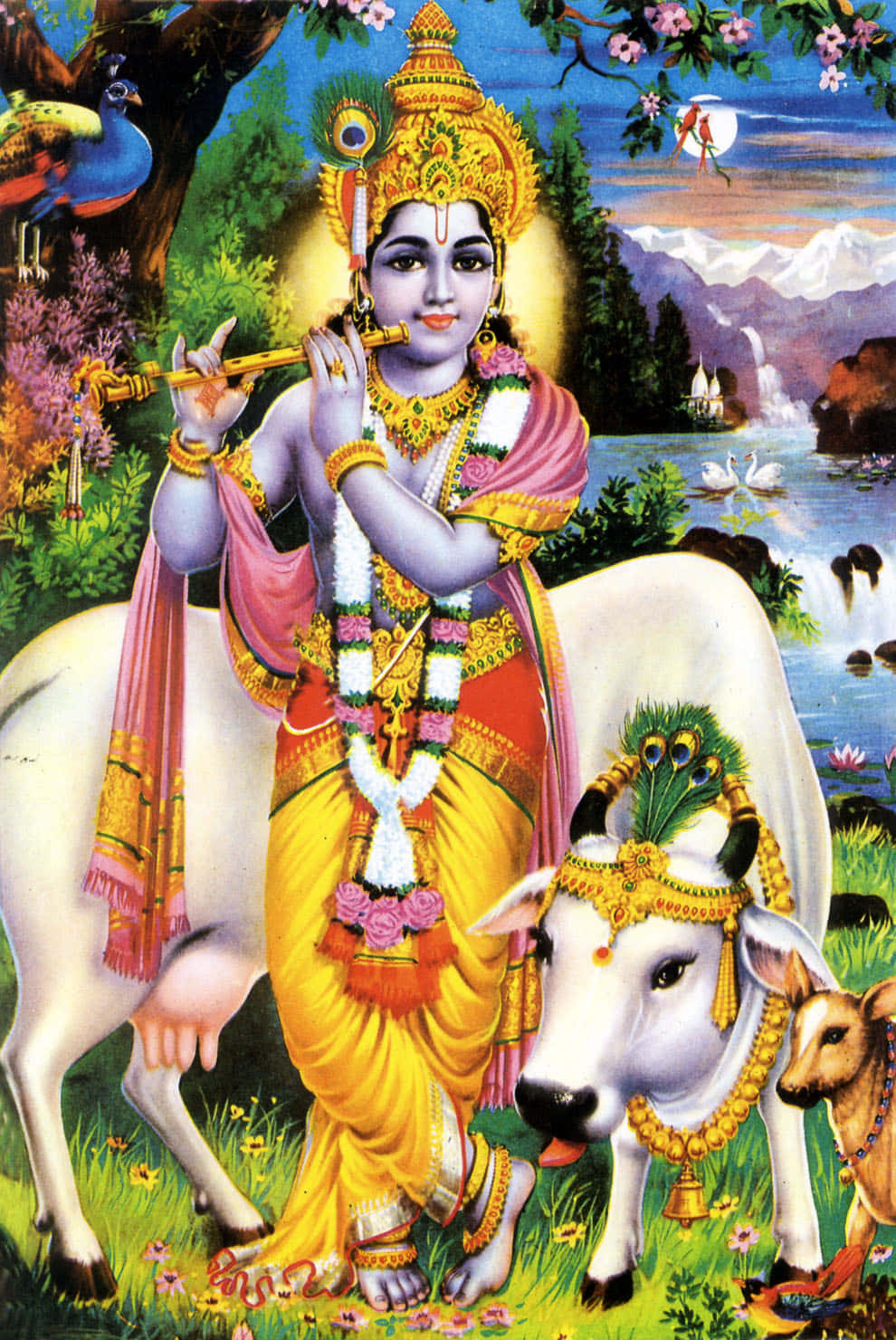 Hinduiskaguden Krishna Naturbild
