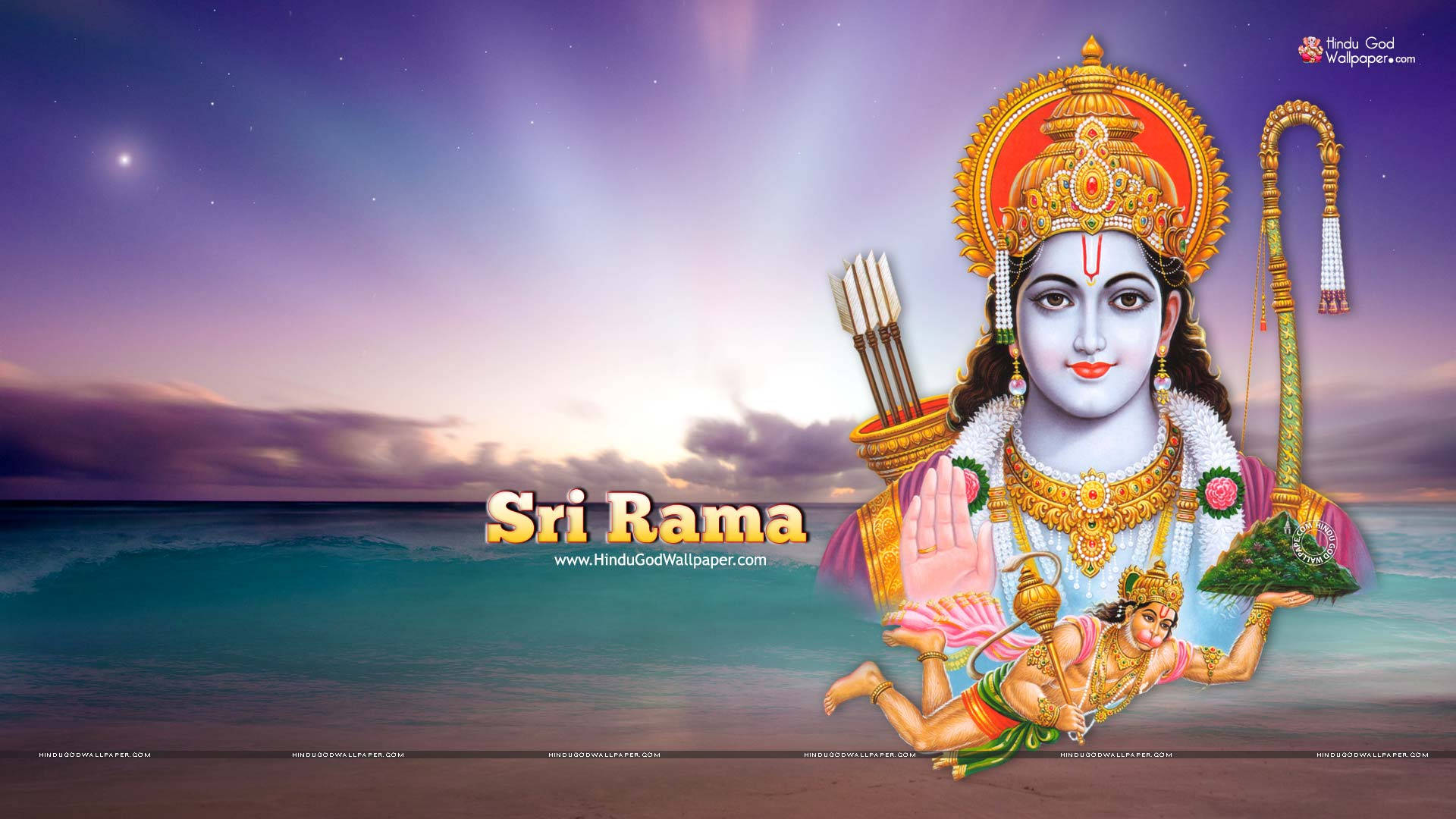 Hindugod Ram Ji En La Playa Fondo de pantalla
