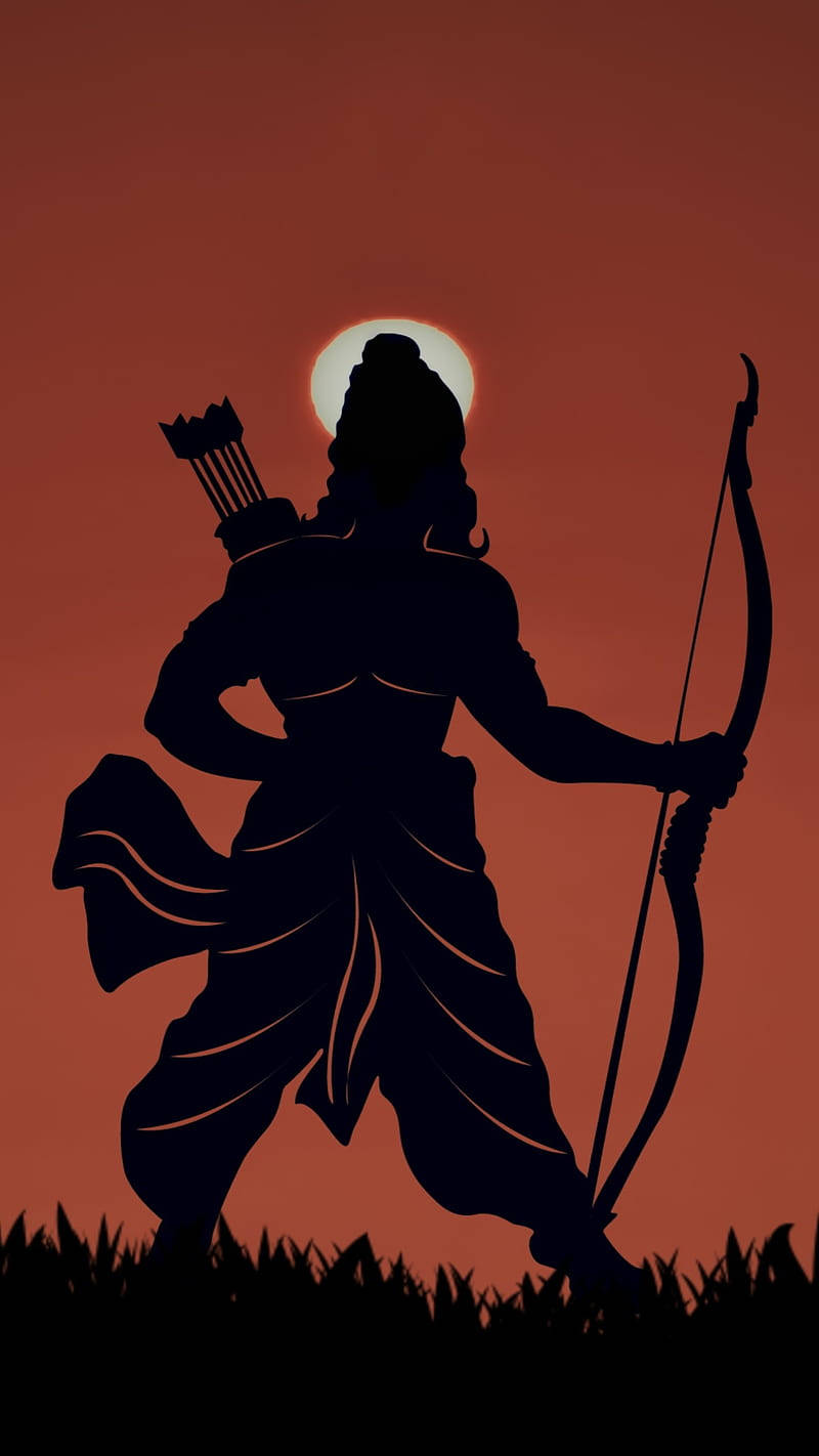 Hindu God Ram Ji Silhouette Wallpaper