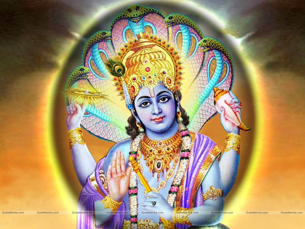 Hindu God Vishnu Krishna Wallpaper
