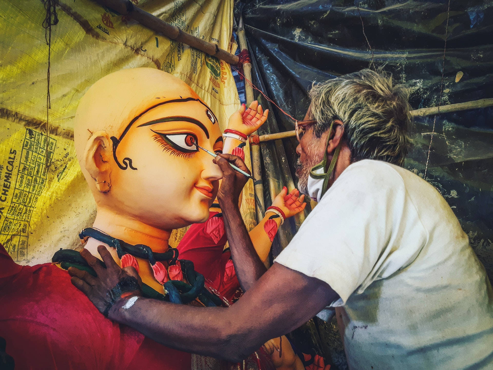 Diosahindú Durga Y Pintora Fondo de pantalla