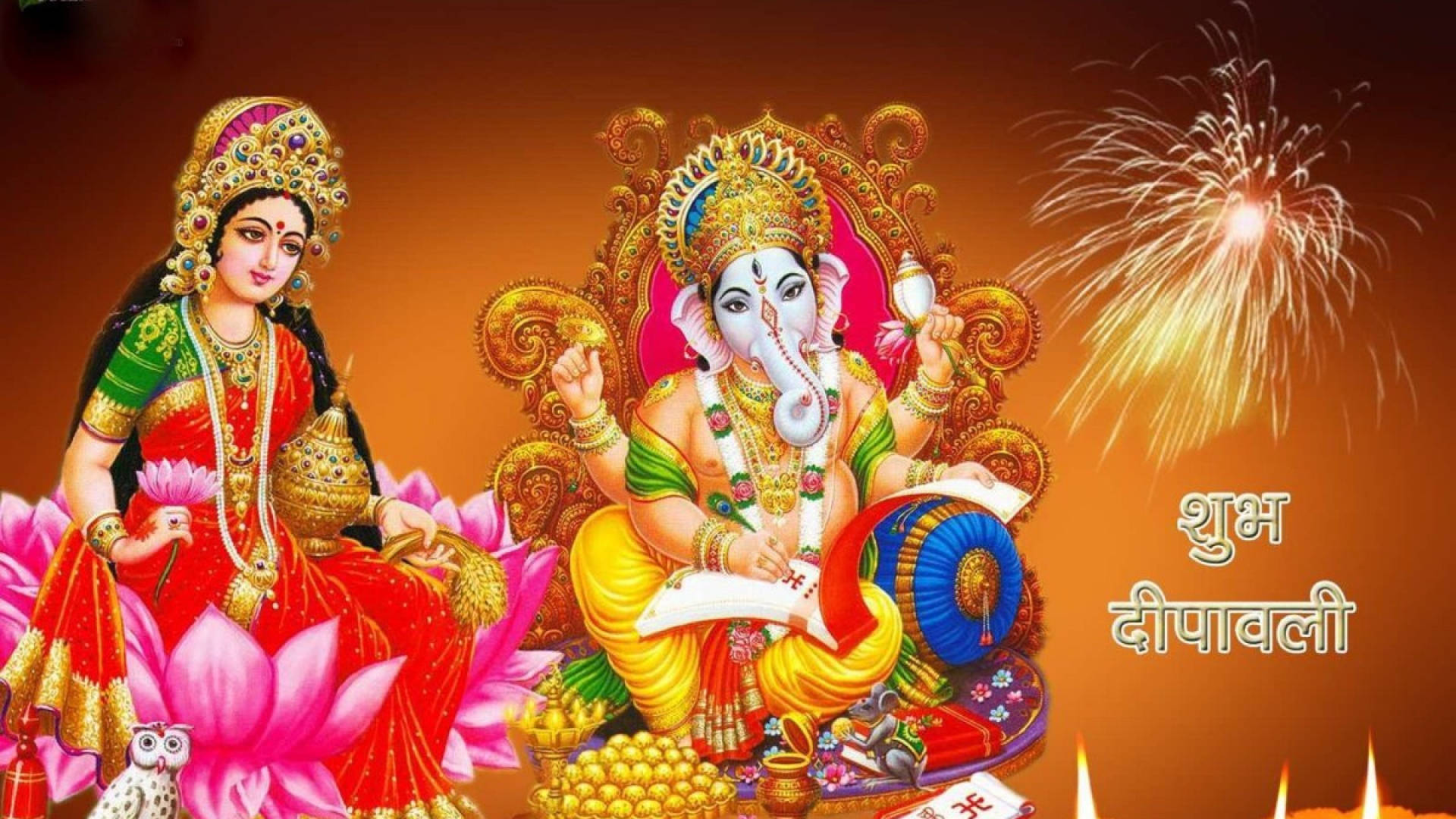 Download Hindu Goddess Lakshmi And Ganesha Wallpaper 