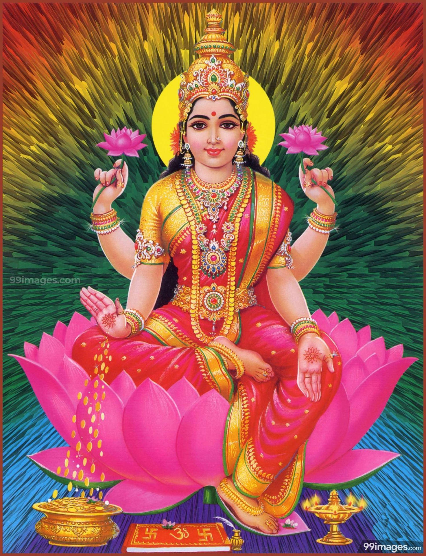 Hinduiska Gudinnan Lakshmi Wallpaper