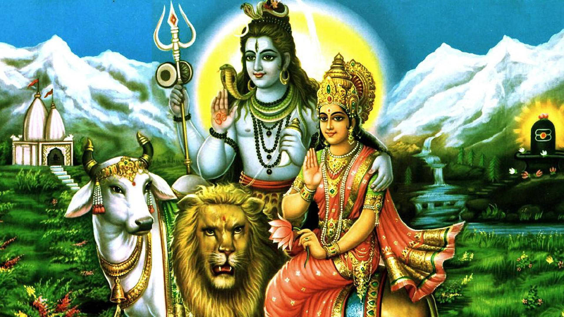 Diosahindú Parvati Y Shiva Fondo de pantalla