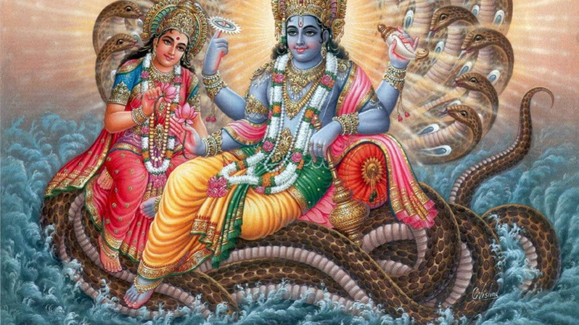 Hindugoddess Parvati Och Shiva. Wallpaper