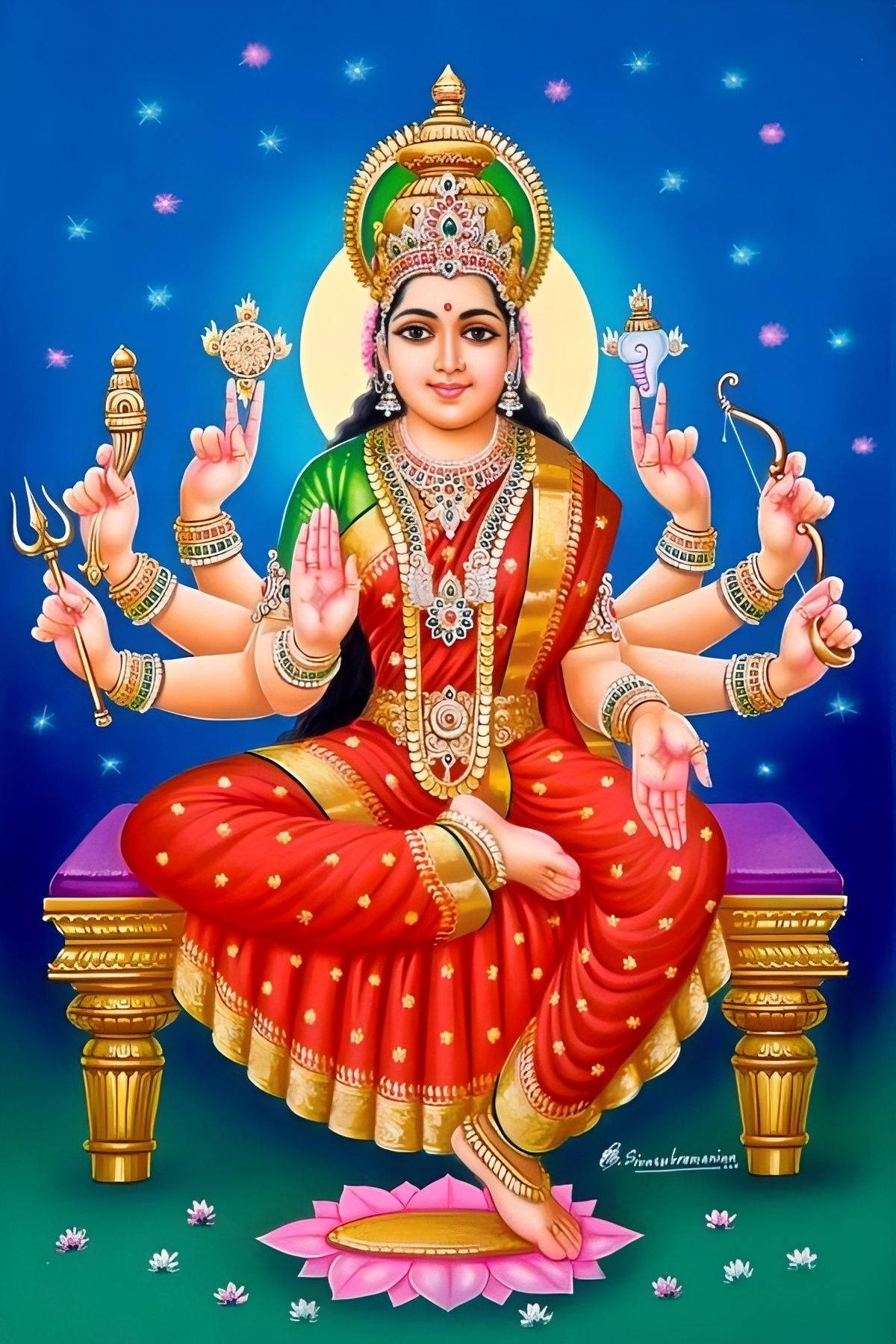 Hindu Goddess Vera Ashta Lakshmi Wallpaper