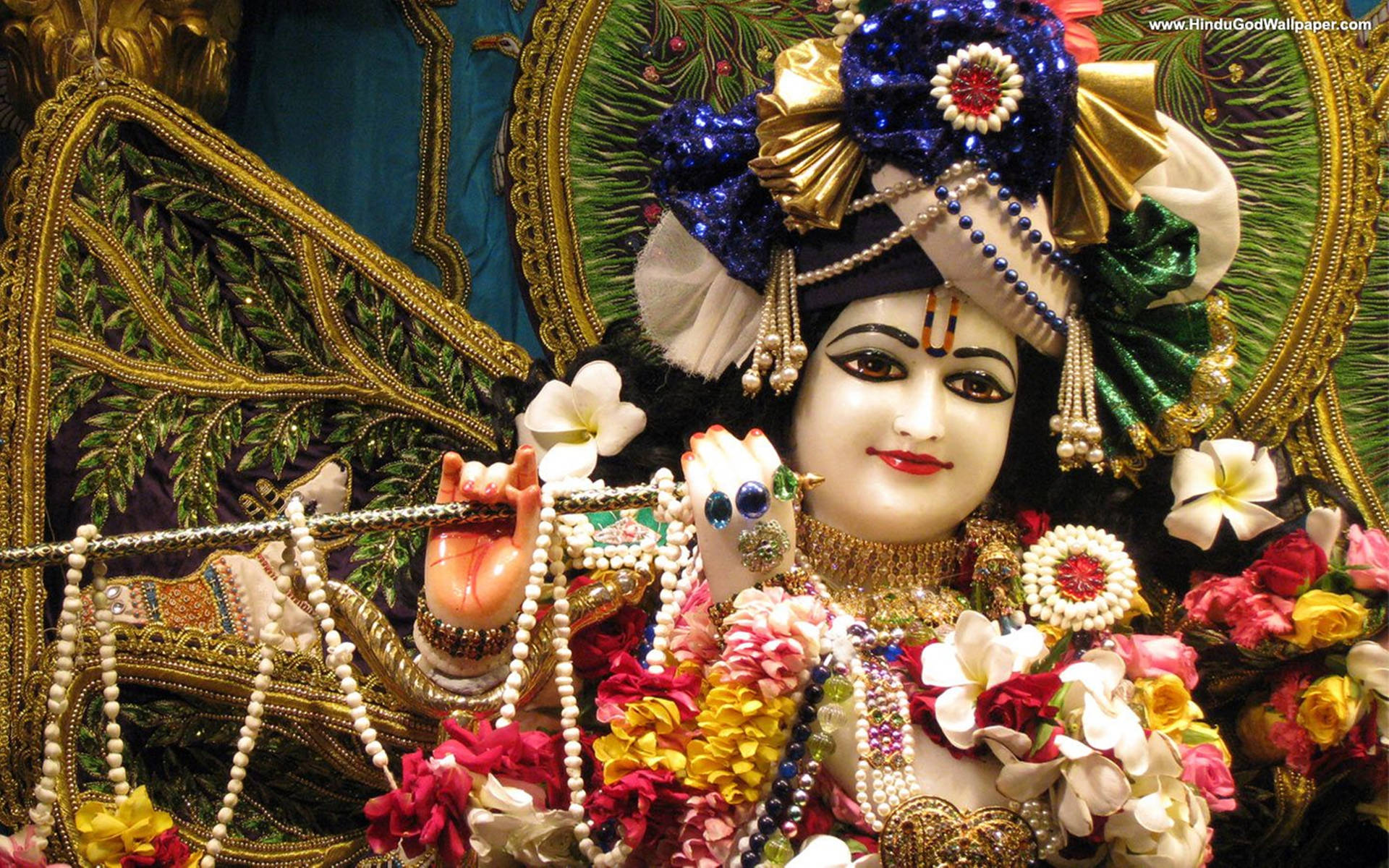 Hindu Lord Krishna 4K Porcelain Wallpaper