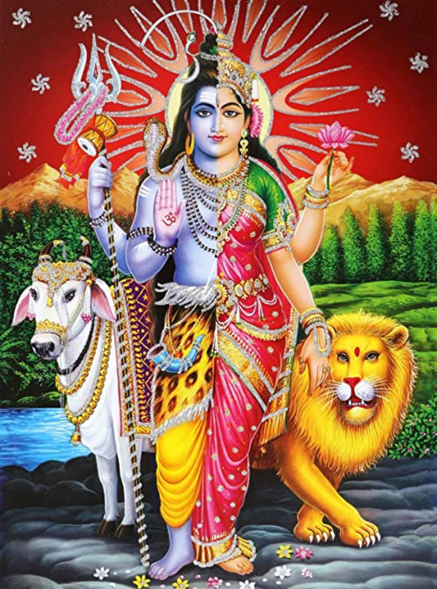 Hindushakti Duality-deität Wallpaper