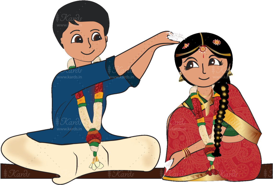 Hindu Wedding Ceremony Cartoon PNG