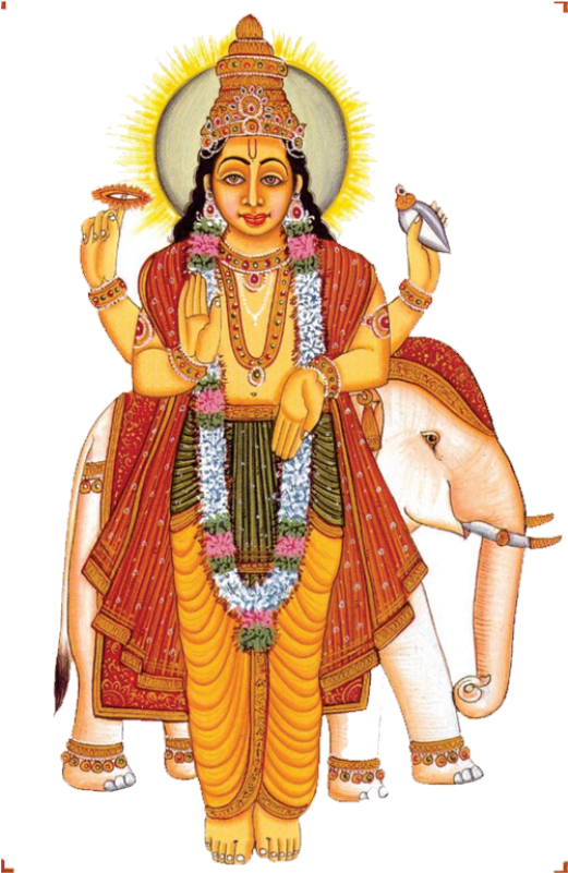 Hindu_ Deity_ Brihaspati_on_ Elephant PNG