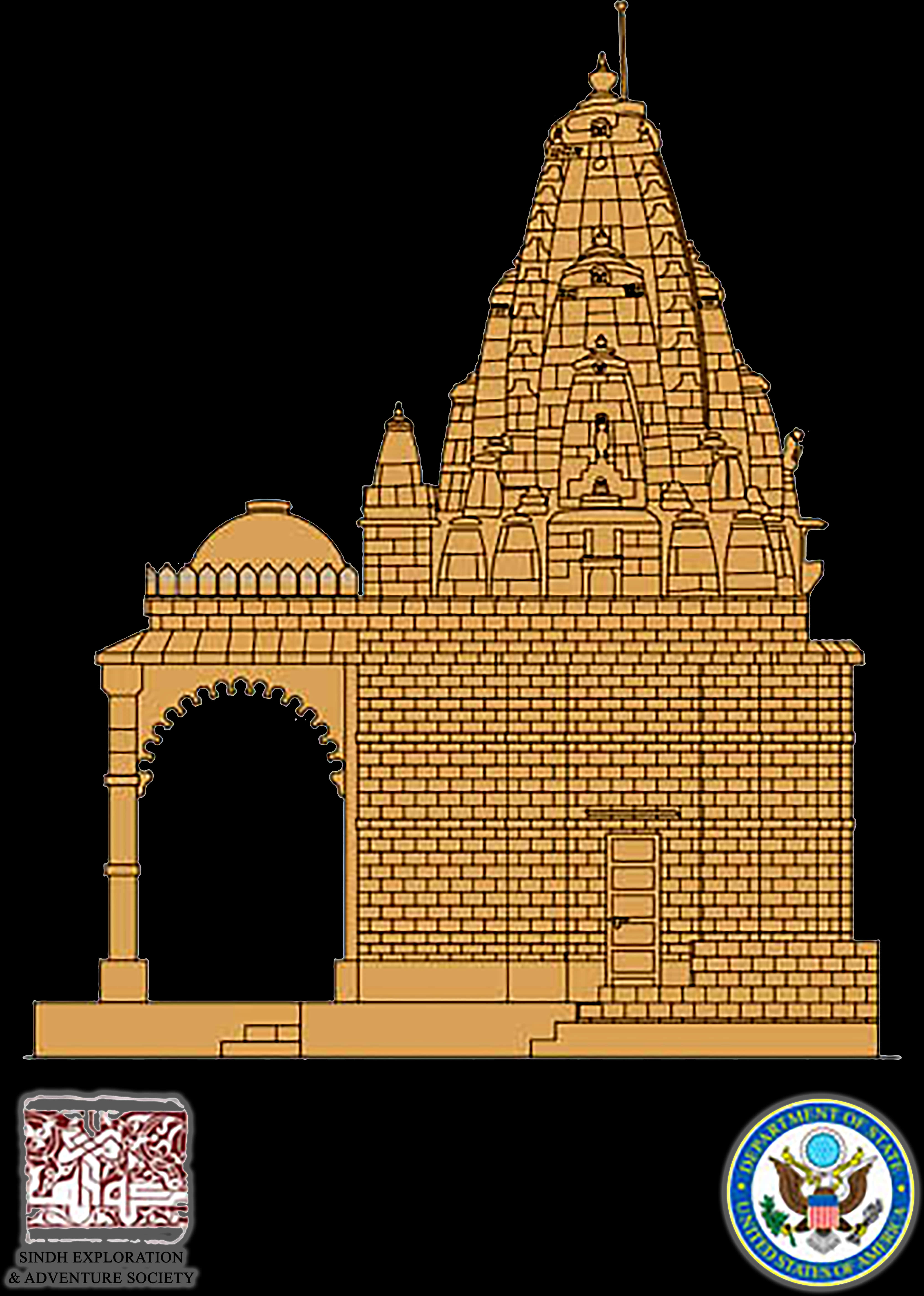 Hindu_ Temple_ Architectural_ Design PNG