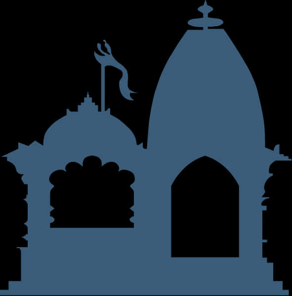 Hindu_ Temple_ Silhouette_ Vector PNG