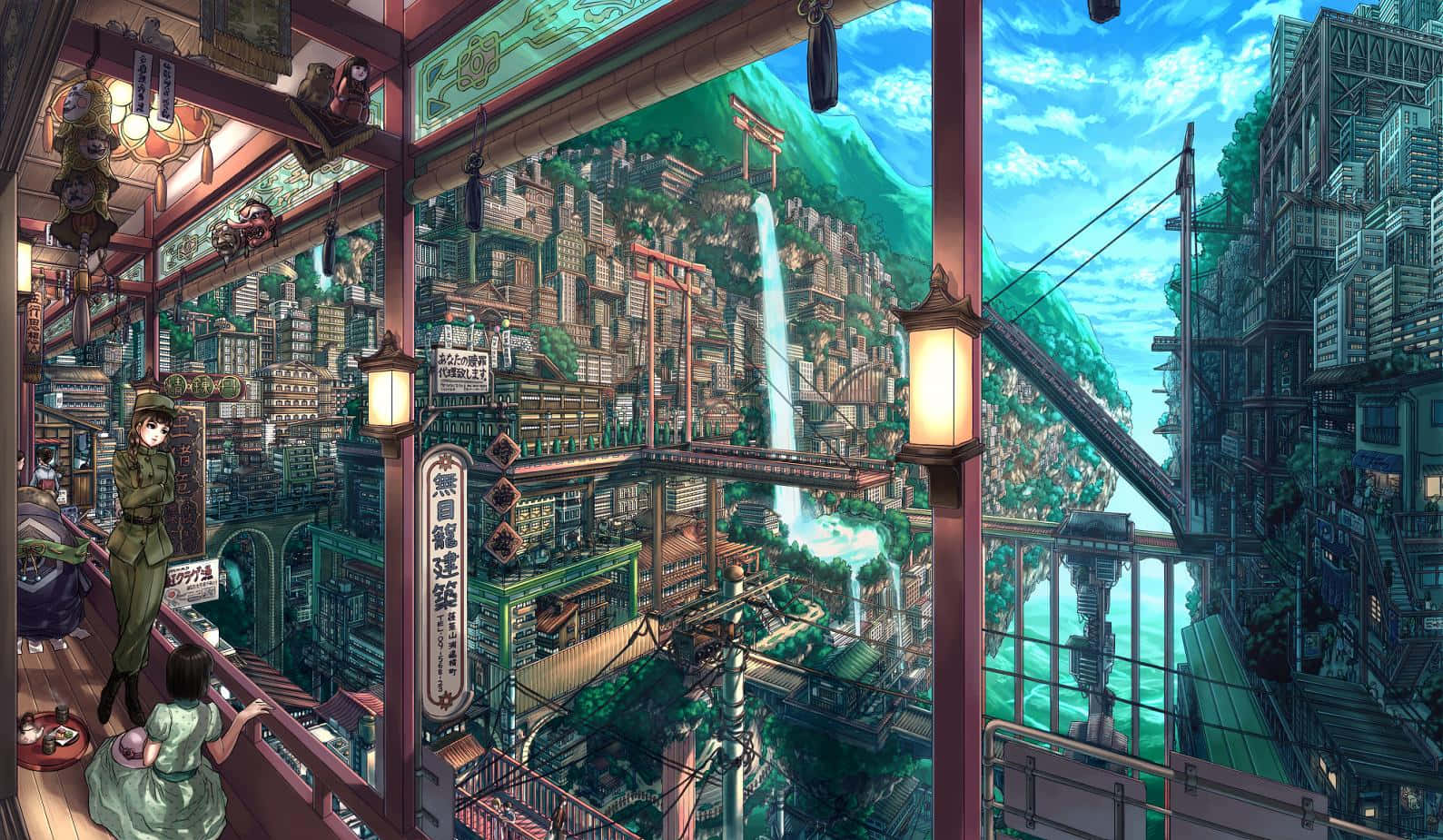 Animestadt Hintergrund