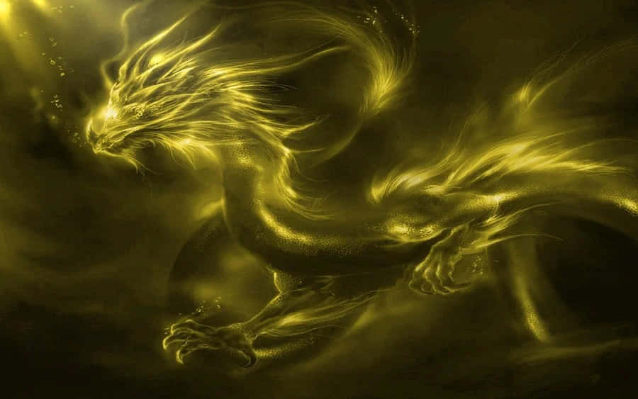 Hintergrundmit Einem Goldenen Drachen