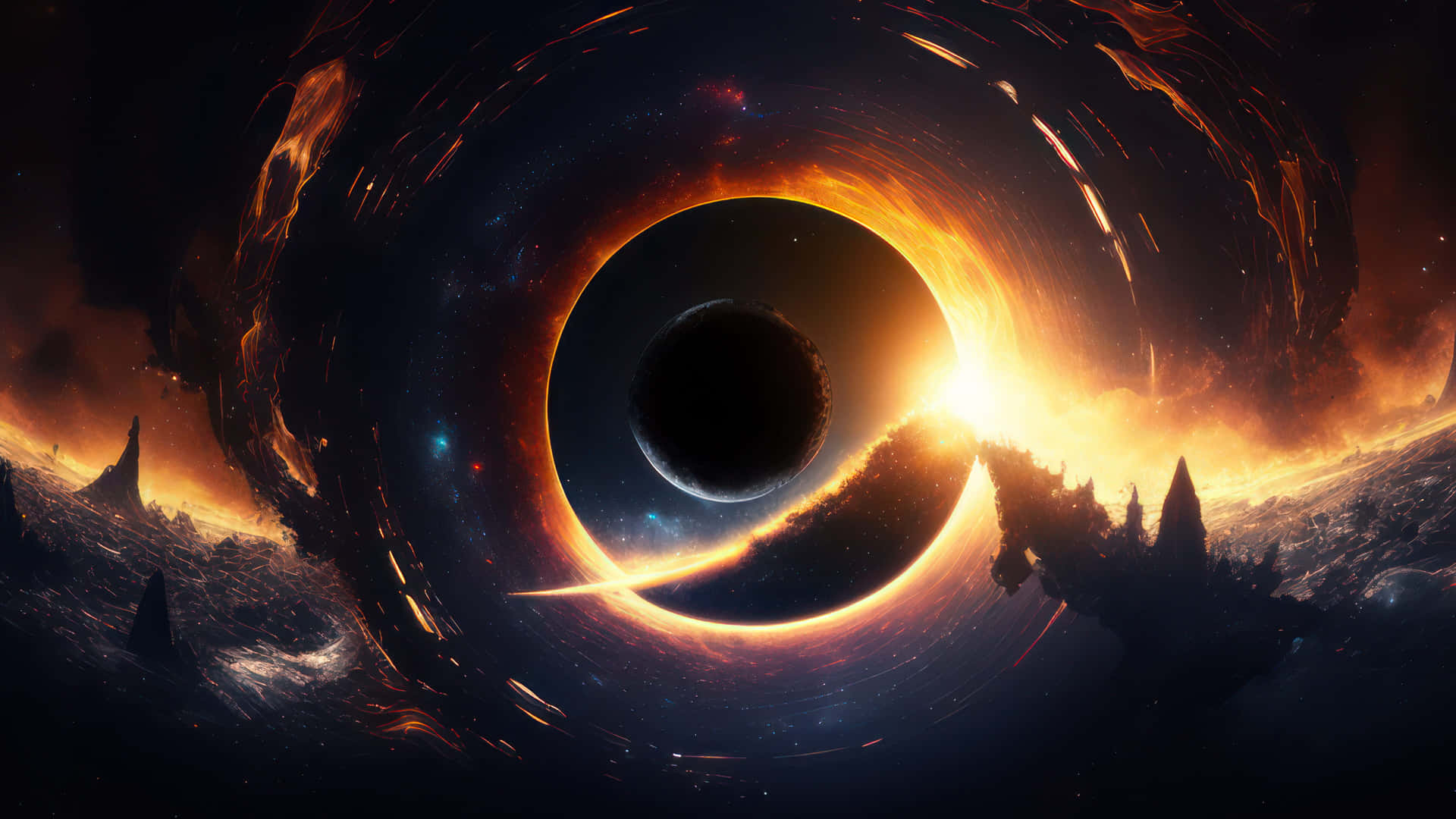 Hintergrundmit Einem Schwarzen Loch