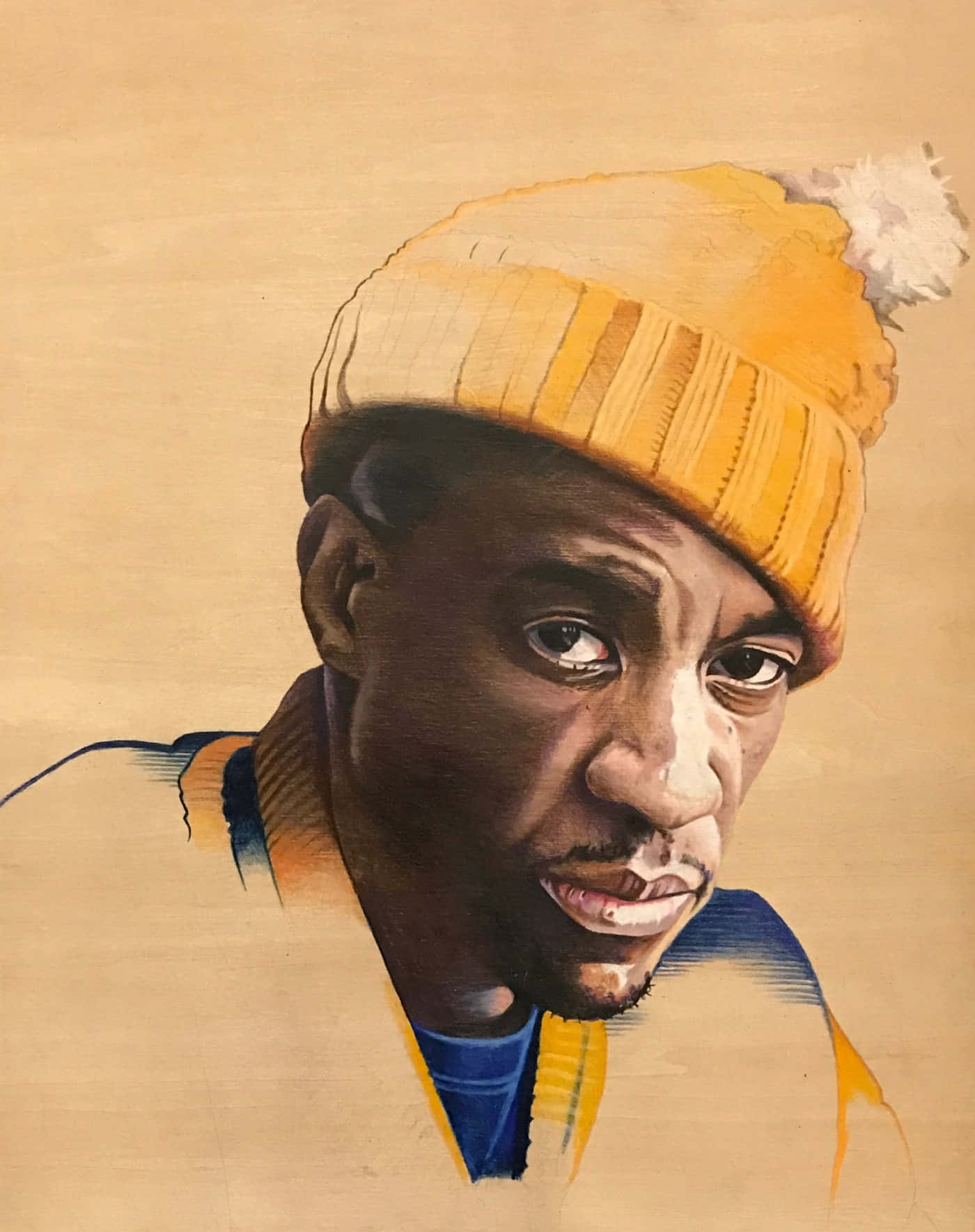Hip Hop Artist In Yellow Beanie_ Portrait Wallpaper