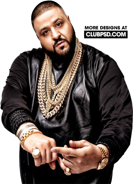 Hip Hop Artist With Gold Chains PNG