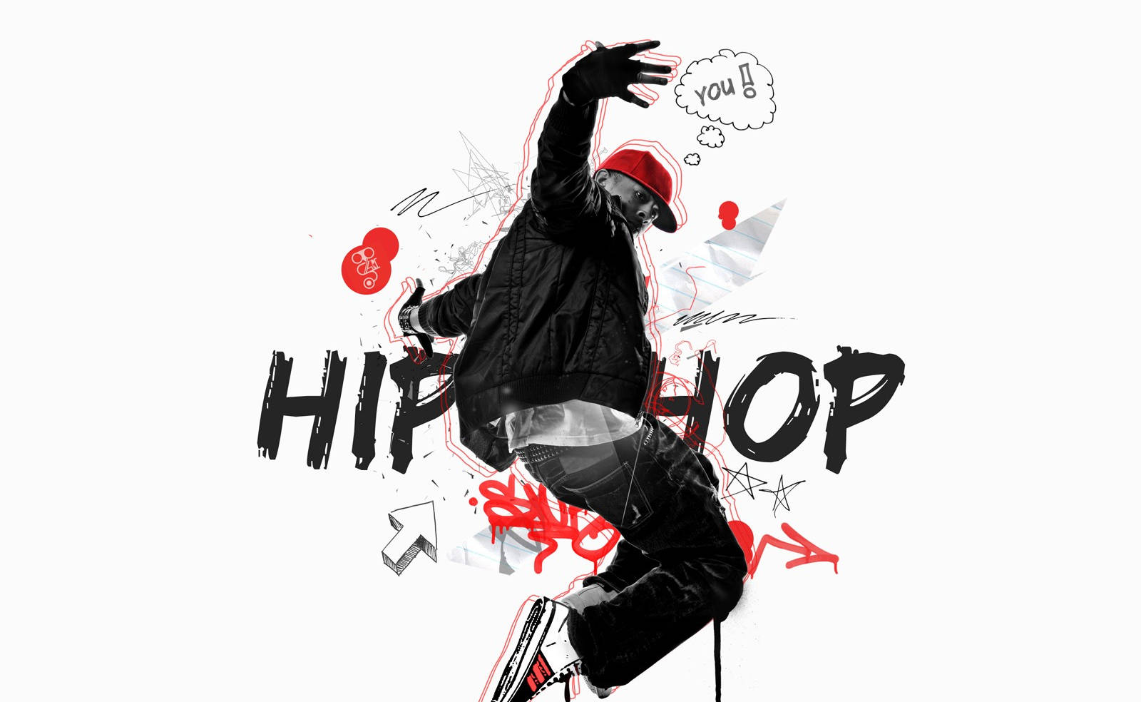 Artegráfico De Una Pose De Baile De Hip Hop Fondo de pantalla