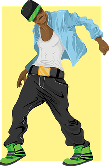 Hip Hop Dancer Illustration PNG