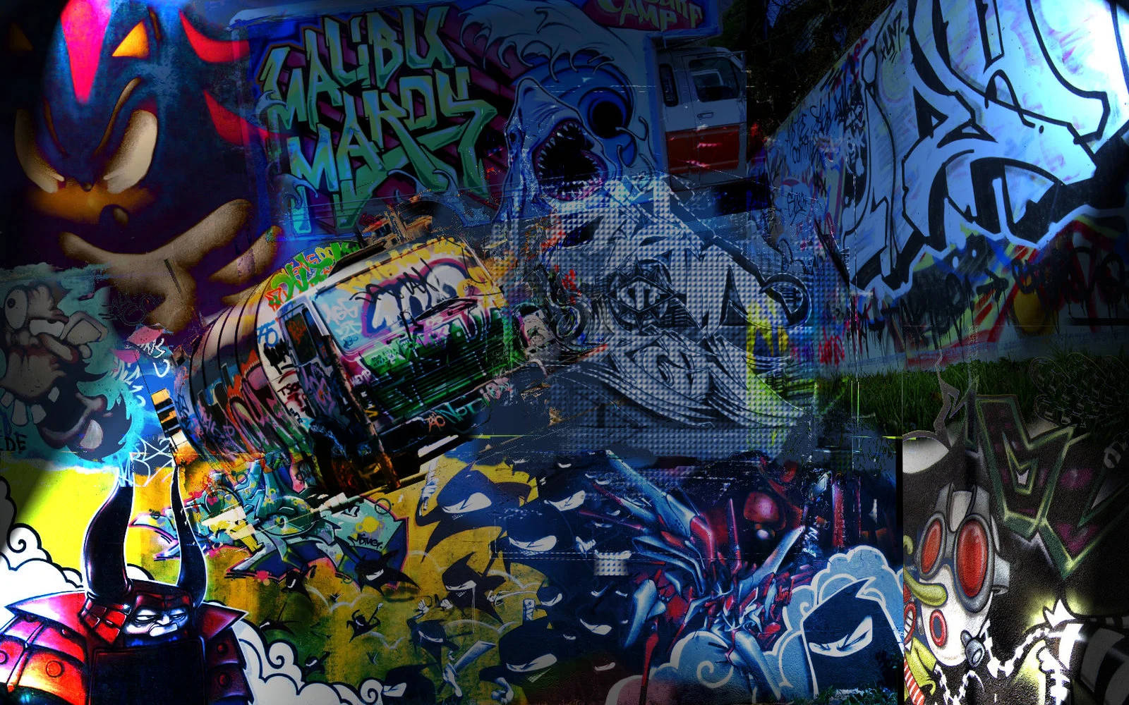 Hiphop Graffiti Sonic Unleashed: Hip Hop Graffiti Sonic Unleashed (in Portuguese: Hip Hop Grafite Sonic Unleashed) Papel de Parede
