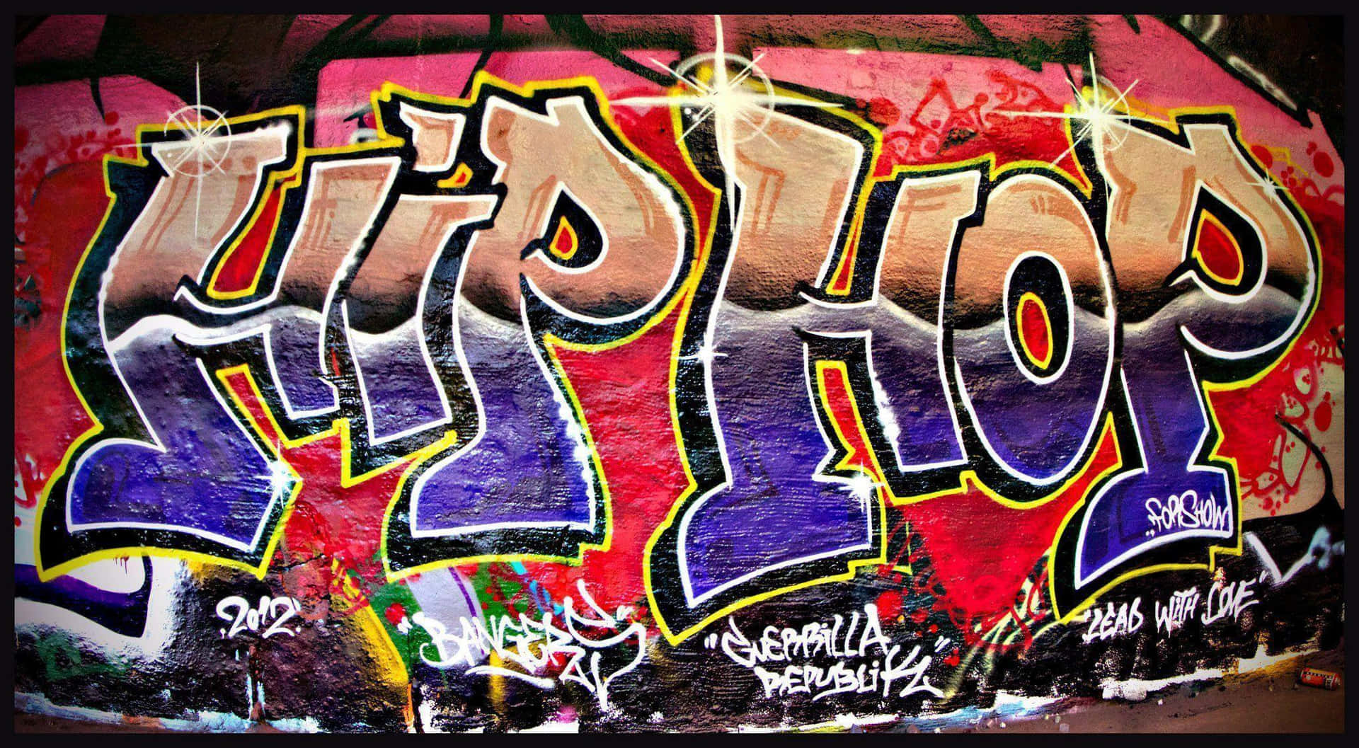 Grafitide Hip Hop Colorido Haciendo Una Declaración Fondo de pantalla