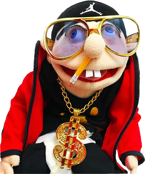 Hip Hop Muppet Character With Gold Chainand Sunglasses PNG