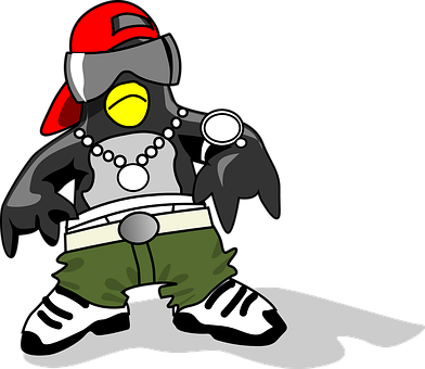 Hip Hop Penguin Cartoon PNG