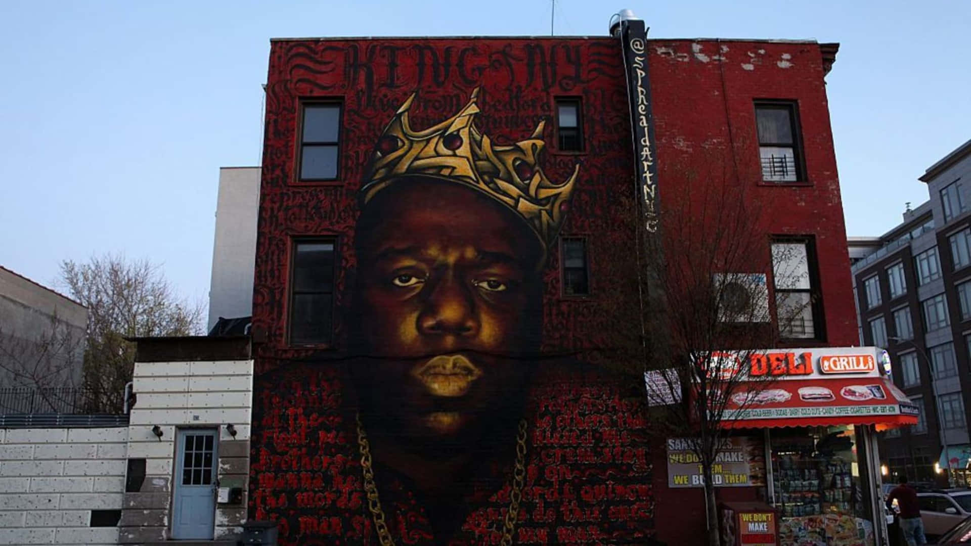 Hip Hop Rapper The Notorious Big Mural Painting Wallpaper