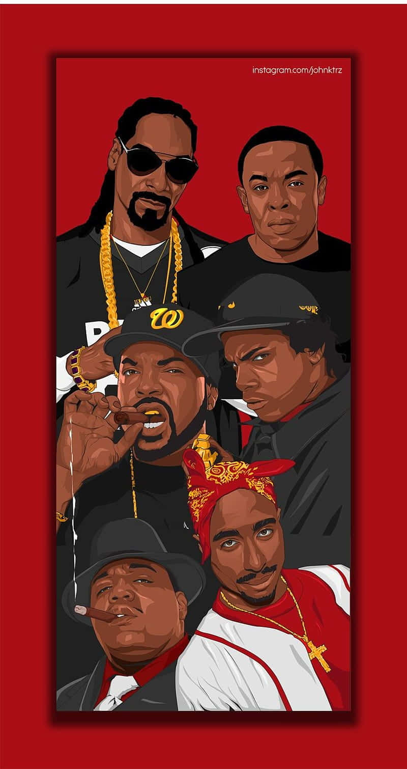 Et plakat med rappere på det. Wallpaper