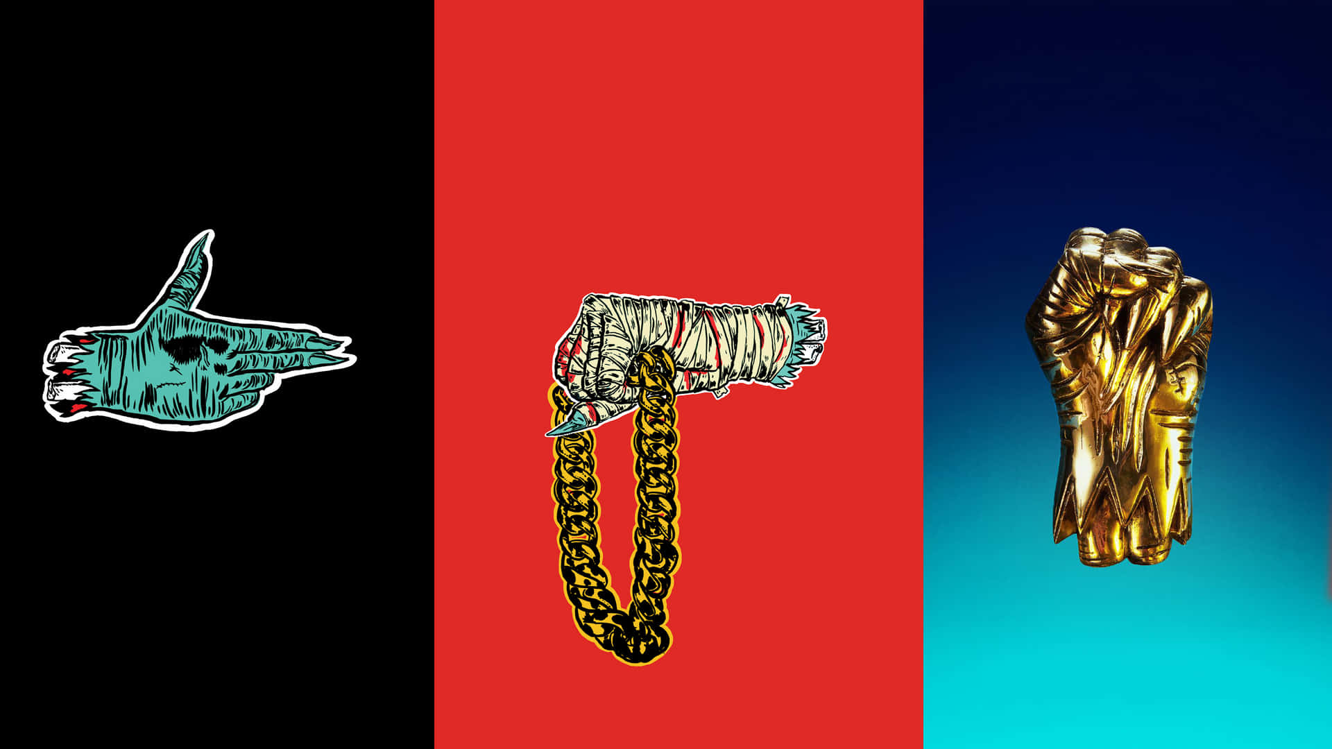 A Group Of Different Shaped Objects With Chains On Them Wallpaper