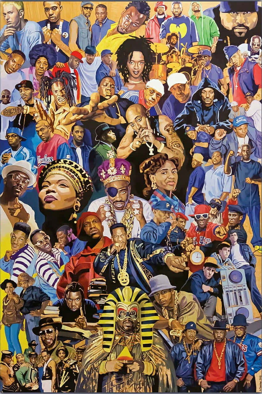 Legenderne fra Hip Hop dekorerer væggen. Wallpaper
