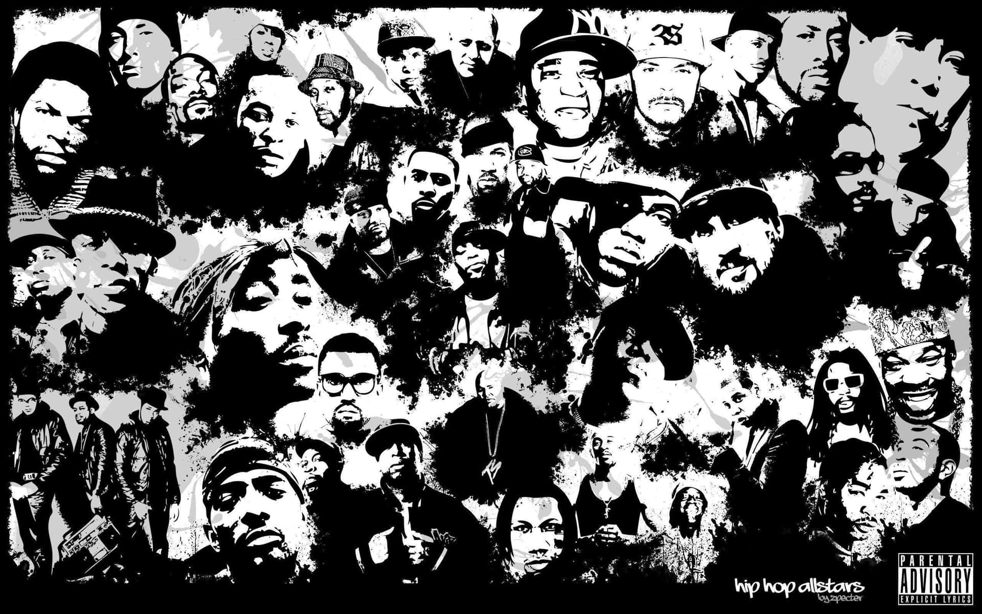 To legendariske østkyst hip hop-kunstnere stående side om side Wallpaper