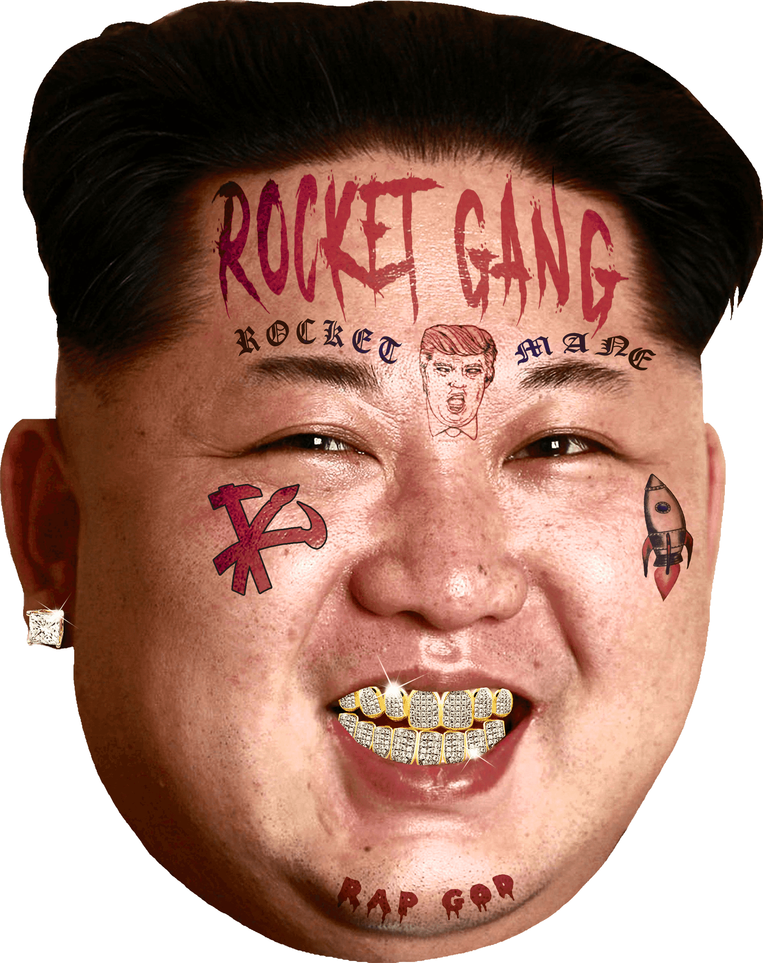 Hip Hop Rocket Leader_ Caricature PNG