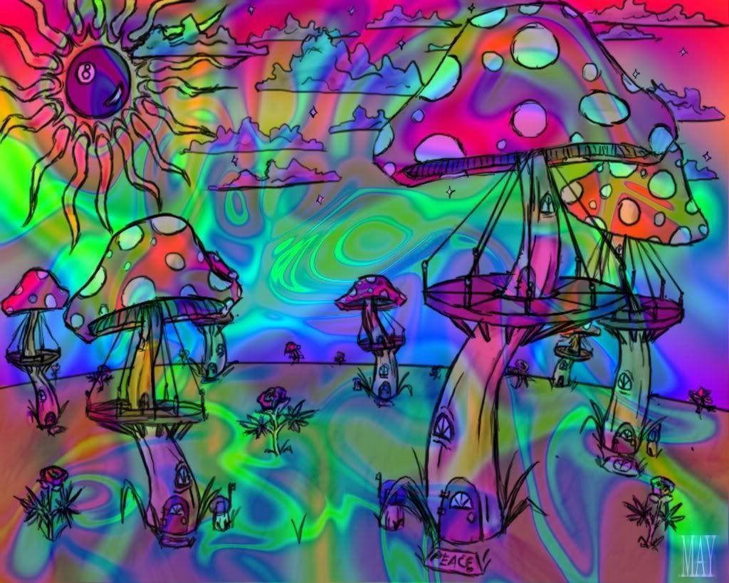 Unalaptop Con Una Estética Hippie Y Colorida. Fondo de pantalla