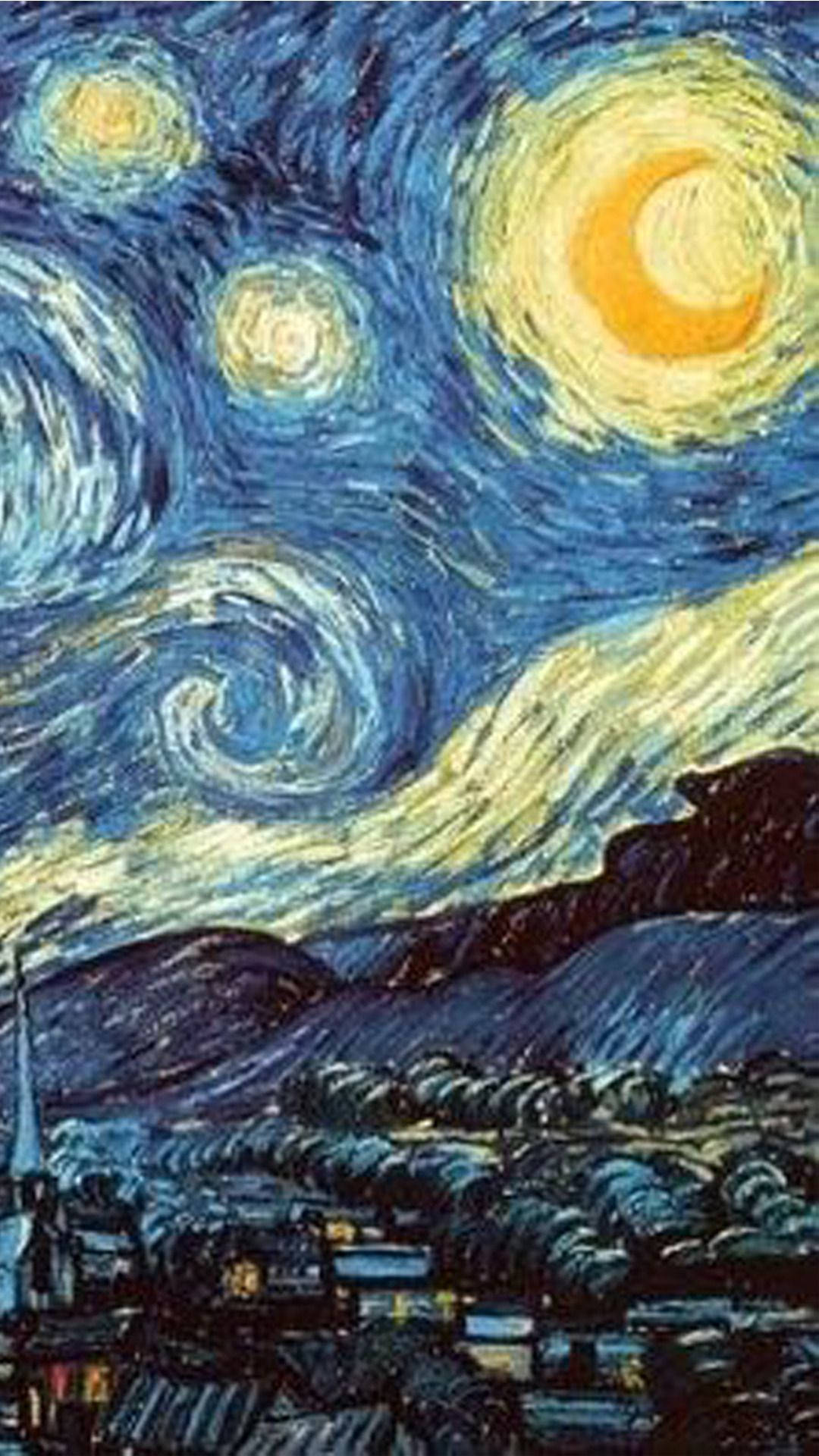 Portátilcon Estética Hippie De Van Gogh. Fondo de pantalla